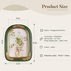 Cuspin Vintage 5x7 Picture Frame Green and Gold Frames, Ornate Arch Picture - Image 5