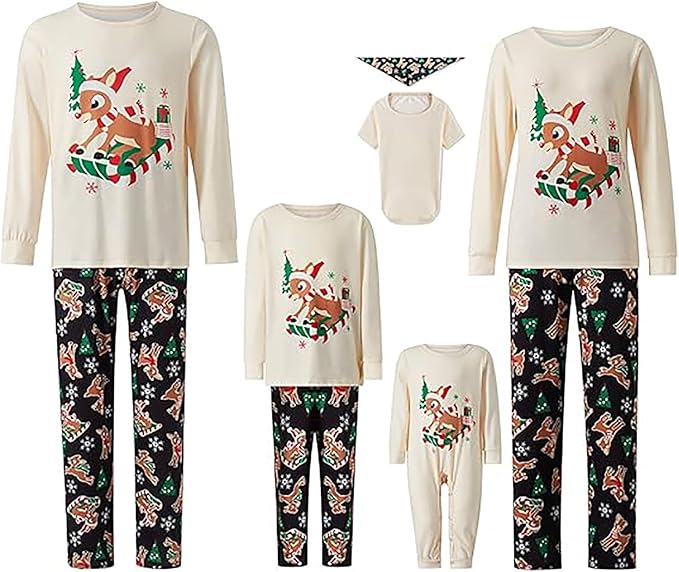 Awoscut Family Christmas Pajamas Matching Pajamas for Family, Xmas PJs Sets Holiday Sleepwear