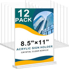 Arrobust Acrylic Sign Holder 8.5 x 11 Inches, 12 Pack Clear Display Table Top by Arrobust