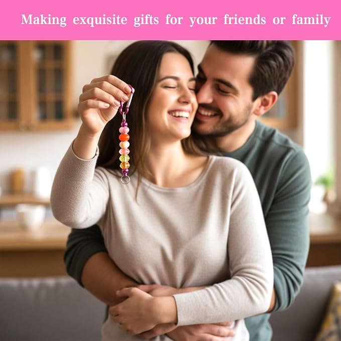 44PCS Beadable Keychain Bars, Colorful Metal Blank Beadable Keychain - Image 8