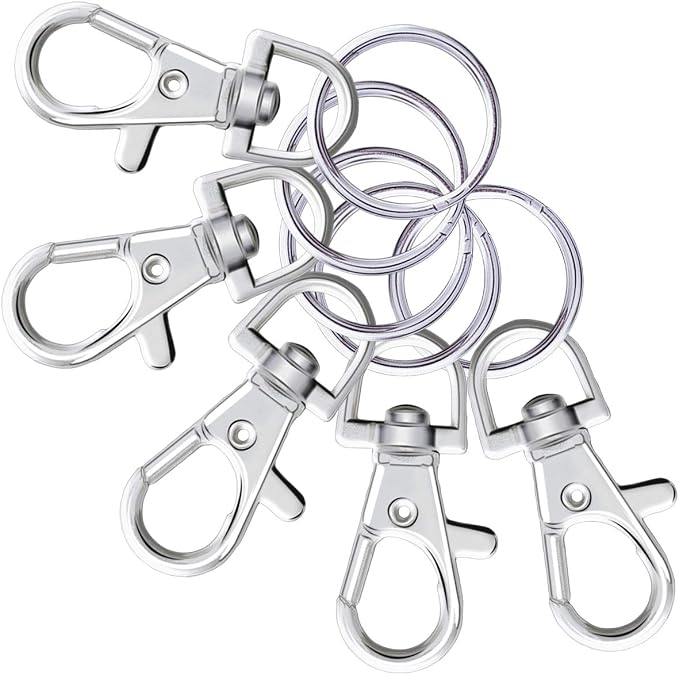 Metal Swivel Lanyard Snap Hooks and Split Key Rings Chain Hook Keychain - Image 6