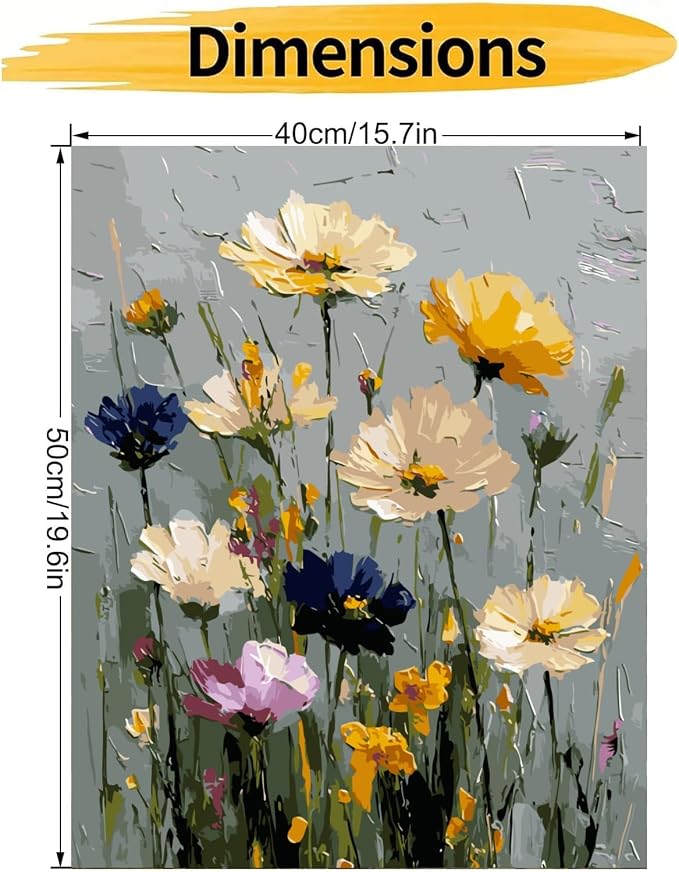 CHWGLFGG Paint by Numbers Kit for Adults Beginner, Wild Flowers Adult Paint by - Image 5