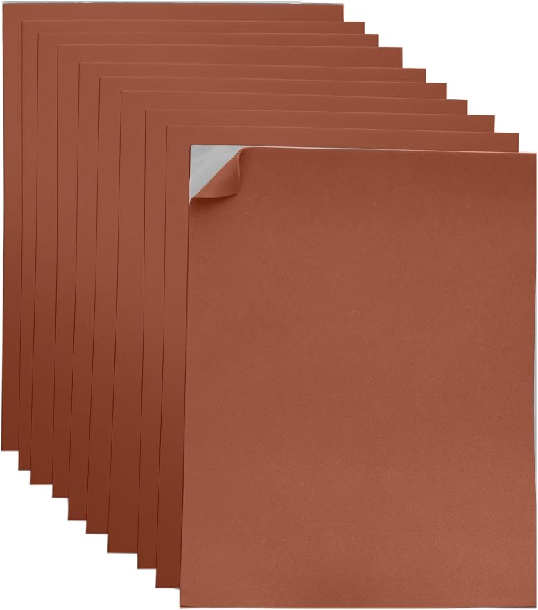 Adhesive Brown EVA Foam Sheets for Crafts, 2mm Thickness – Sticky Back Foam by Ader+Products