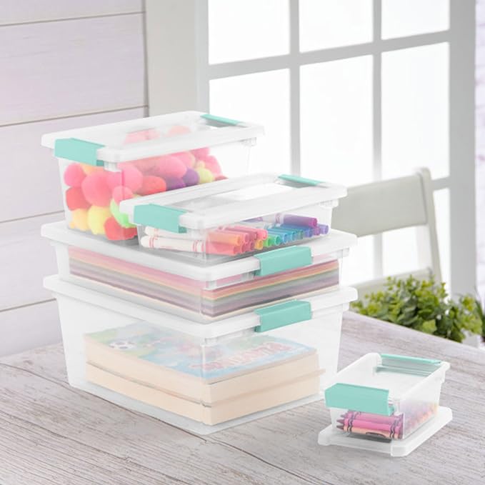 Sterilite 12-Pack Clip Box, Stackable Clear Plastic Bins - Image 8