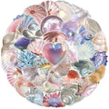 50 Pieces Sea Shell Themed Transparent Stickers by Unknown