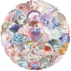50 Pieces Sea Shell Themed Transparent Stickers by Unknown