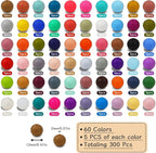 300pcs Silicone Beads for Keychain Making Kit 60 Colors Focal Rubber Round - Image 2