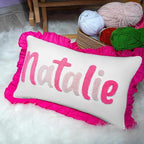 mia'spillow lab Monogrammed Custom Name Punch Needle Pillow, Personalized Pillow - Image 3