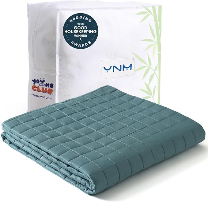YnM Cooling Weighted Blanket for Adults, 10lbs Heavy Bed Throw for One Person by YNM