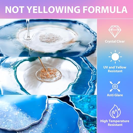 Pnente Crystal Clear Epoxy Resin Kit, 32oz Professional Self-Leveling No-Bubble - Image 4