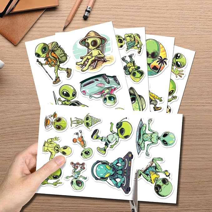 Funny Alien Lifestyle Stickers Pack 50Pcs Cool Vinyl Decals - Image 2