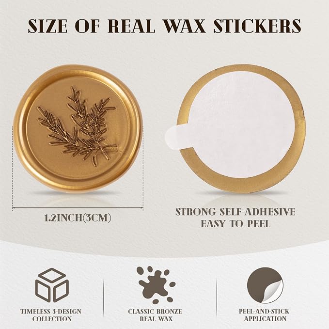 60 Pcs Wax Seal Stickers Set - Image 3