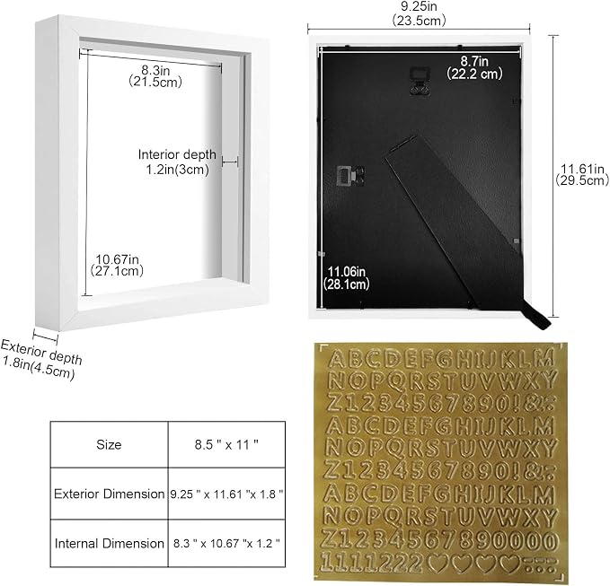 8.5x11 Shadow Box Frame Display Case - Image 2