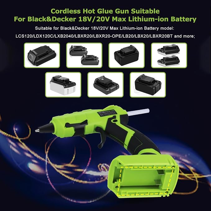 Cordless Hot Glue Gun for Black+Decker, Suitable for Black+Decker 20V MAX - Image 4