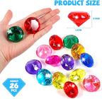 Niceup 26pcs Large Diving Gems Fake Plastic Gemstones Diamond Toys - Image 3