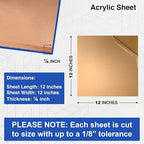 Duco Clear Cast Acrylic Sheets 1/8" Thick 12" x 12" - Image 2