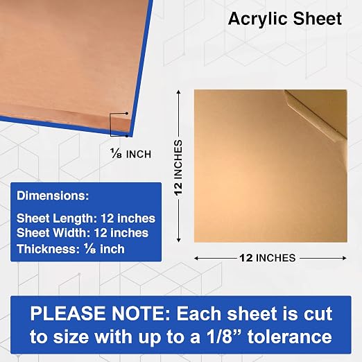 Duco Clear Cast Acrylic Sheets 1/8" Thick 12" x 12" - Image 2