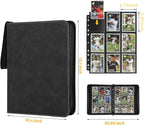 GERMUN 3 Ring 9 Pocket Zipper Card Binder, 720 Double Sided Standard PU Trading - Image 2
