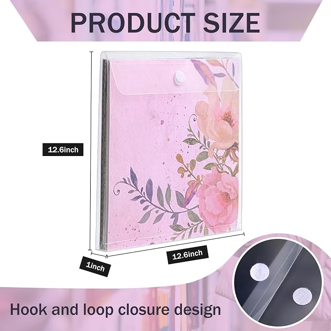Henoyso 48 Pcs 12 x 12 Scrapbook Paper Storage Organizer Top Loading Plastic - Image 2