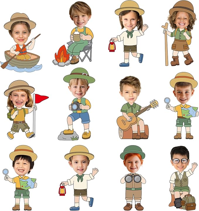 60pcs Camping Theme DIY Cutouts Camper Bulletin Board Decoration Set Camping by partygreeting