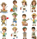 60pcs Camping Theme DIY Cutouts Camper Bulletin Board Decoration Set Camping by partygreeting