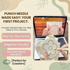 Punch Needle Kit for Adult Beginners, 3-4" Needle Punch Coaster & Bag Charm - Image 5