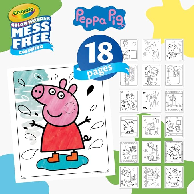 Crayola Peppa Pig Color Wonder Activity Set, Mess Free Peppa Pig Coloring Pages - Image 6