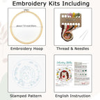 Louise Maelys Hedgehog Embroidery Kit, Cross Stitch Kit - Image 4