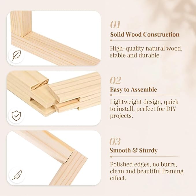 12 Pcs Stretcher Bars for Needlework, 3 Sizes Needlepoint Stretcher Bars Set - Image 4