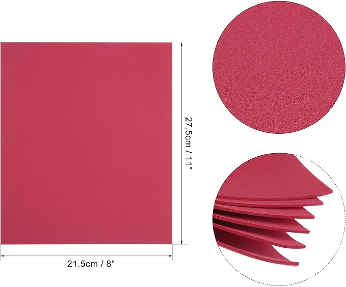 uxcell Dark Red EVA Foam Sheets 11 x 8 inch 1.7mm Thickness - Image 2