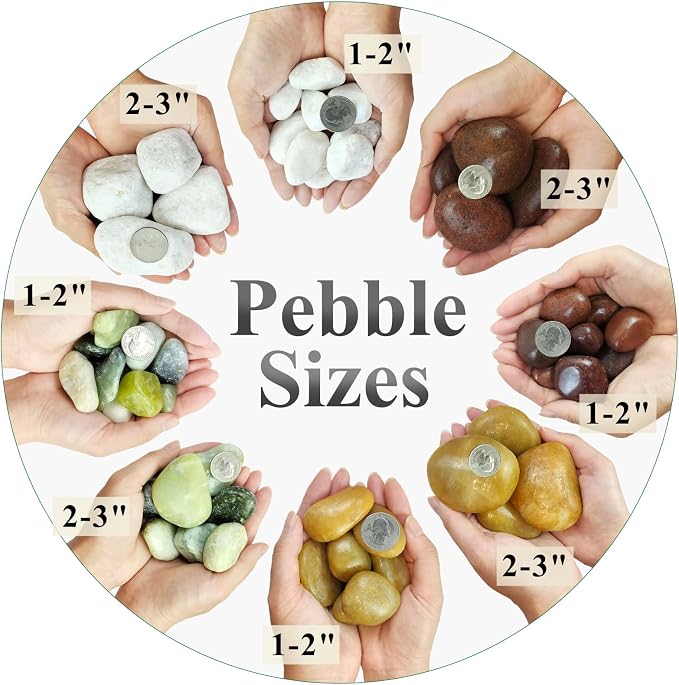 FANTIAN 5 lbs Red River Rocks, 1-2 Inch Polished Pebbles - Image 2