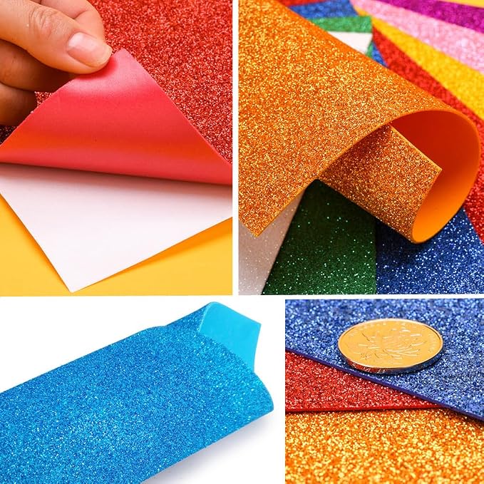 10 Sheets Glitter Paper Sheet for Crafts, A4 Cardstock Self-adhesive Paper for - Image 8