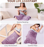 Purple Weighted Lap Blanket for Adults 5lbs, Portable Travel Weighted Blankets - Image 6