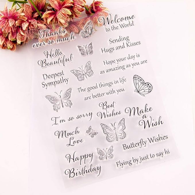 Butterflies Clear Stamps Silicone Stamp Cards - Image 4