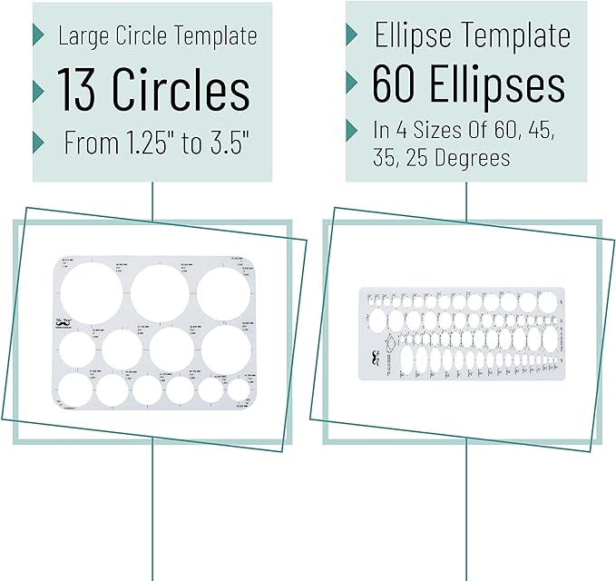 Mr. Pen- French Curve, Large Circle Template and Ellipse Template | Curve Ruler - Image 3