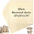 6 Pack Basswood Sheets 12x12 x 1/16 Inch Thin Plywood Balsa Wood Sheets by pojah