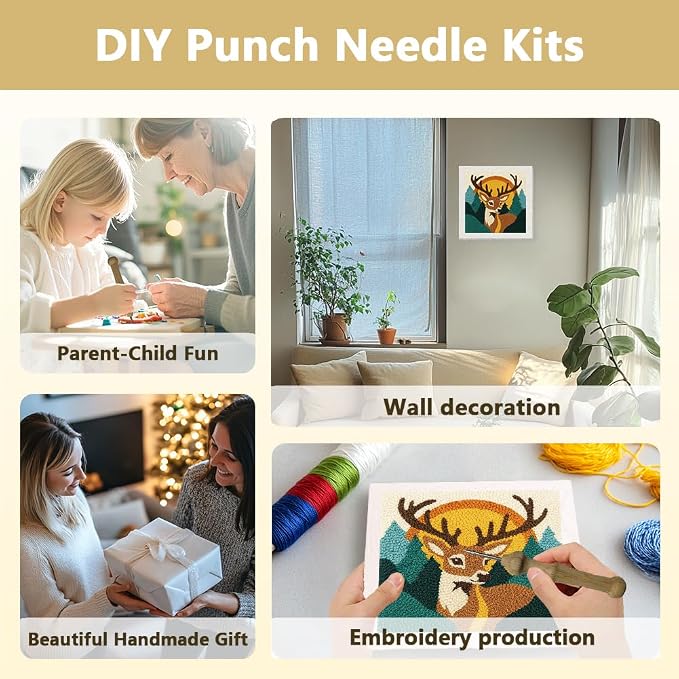 Doodlream Deer Forest DIY Punch Needle Embroidery Kit - Image 4