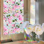 Stained Glass Window Cling, Rainbow Tinted Window Film Sun Blocking, Floral - Image 5