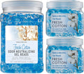 SMELLS BEGONE Odor Eliminator Gel Bead Value Pack - 72 oz - Air Freshener - Made with Essential Oils - Eliminates Odors in Bathrooms, Pet Areas, Cars, & Boats - Fresh Cotton Scent