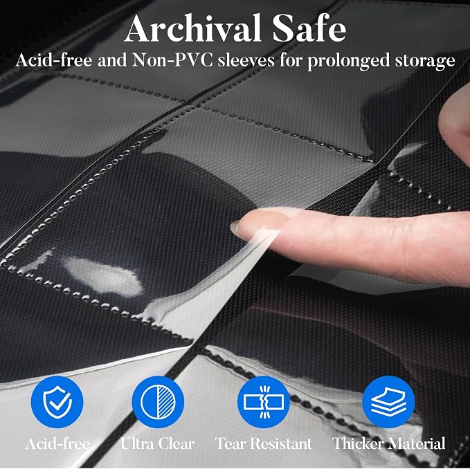 Premium 9 Pocket Card Binder for 360 Cards, Fabmaker PU Cover Trading Card - Image 4