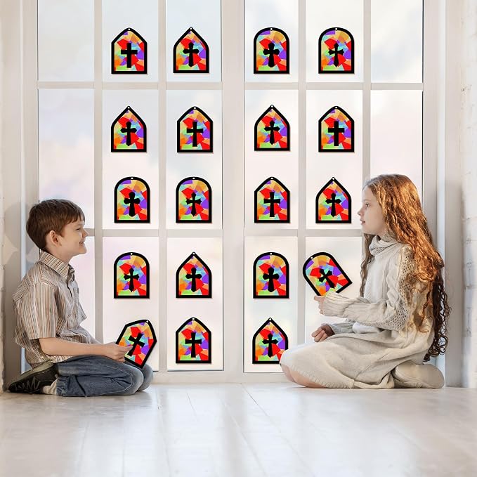 40PCS Sunday School VBS Crafts Bulk: Paper Cross Nativity Suncatchers, Jesus - Image 7