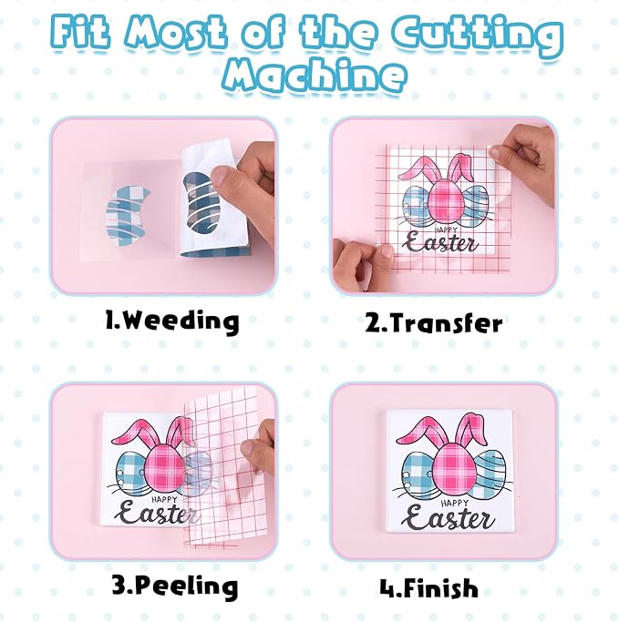Tintnut Pink Blue Plaid Permanent Vinyl, waterproof, easy peel & stick - Image 3