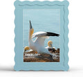 6x8 Picture Frame with Mat for 5x7, Wavy Edge Wooden Real Glass Photo Frame for by THKRLOF