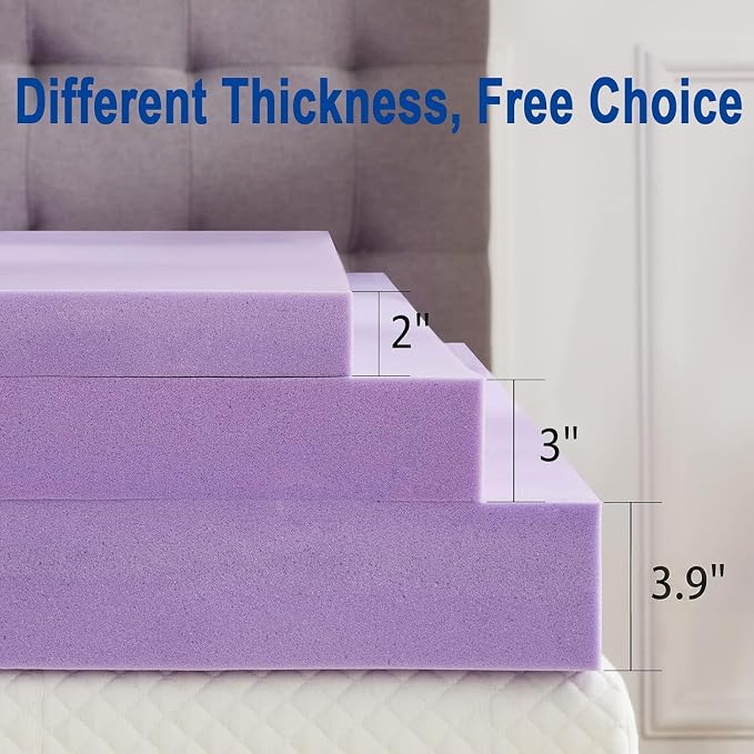 SINWEEK 3.8 Inch Gel Memory Foam Mattress Topper Ventilated Soft Mattress Pad - Image 7
