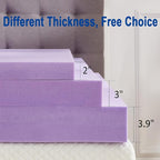 SINWEEK 3.8 Inch Gel Memory Foam Mattress Topper Ventilated Soft Pressure - Image 7