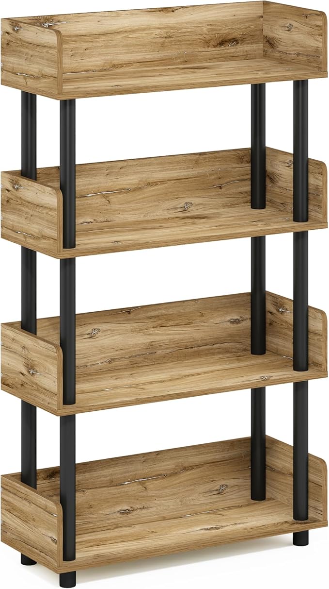 Furinno TURN-N-TUBE 4-Tier Display Shelf, Storage Shelves, Book Shelf, Open - Image 6