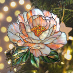 Pastel Pink Peony Acrylic Suncatcher Stained Glass Effect Window Car Hanging - Image 6