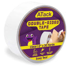ATack Clear Double-Sided Tape, Easy Tear by Hand, 2 Inches x 30 Yards, Wall by ATack