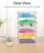 Sooez 6 Pack Extra Large Pencil Box, Plastic Pencil Case Crayon Box Bulk - Image 5