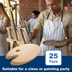 25 Pack Wood Painting Palette, Oil Wooden Paint Palette, Oval-Shaped Artist - Image 6